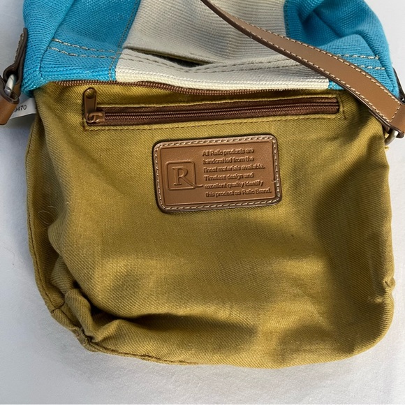 Relic small turquoise and cream canvas shoulder bag purse - Picture 7 of 16